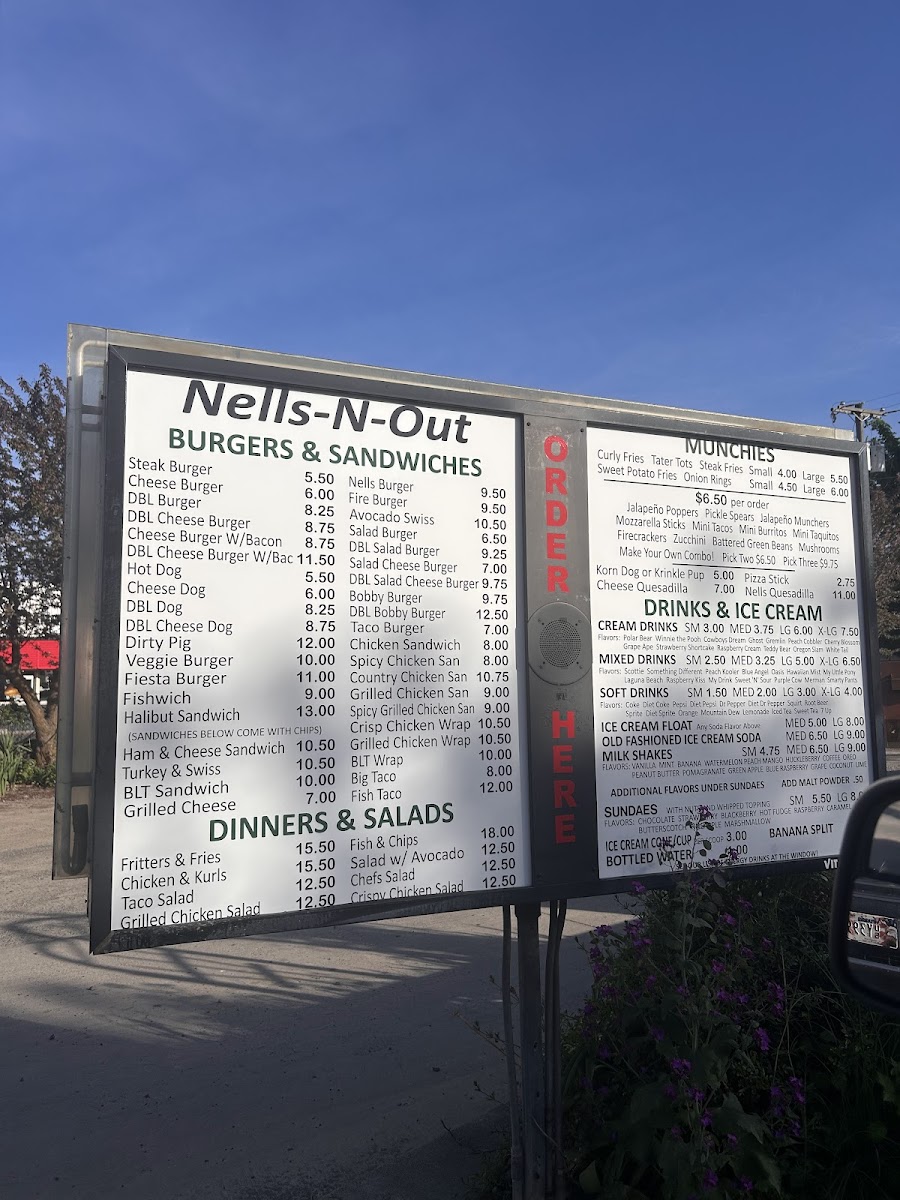 Nells-N-Out Menu - Image 1